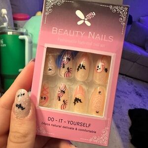 Pink Spooky Halloween Press On Nails